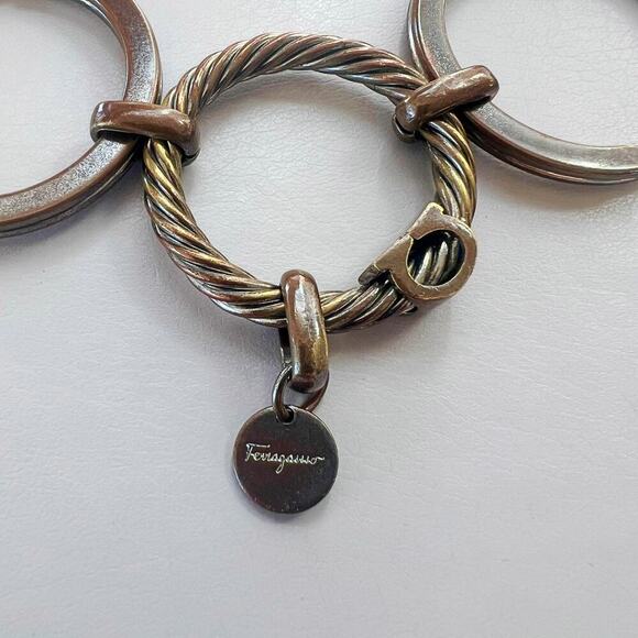 RARE Salvatore Ferragamo Timeless Gancini 80s Vintage Statement Keyring - Picture 3 of 7